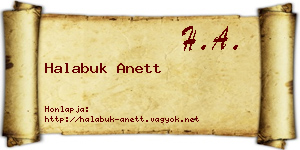 Halabuk Anett névjegykártya